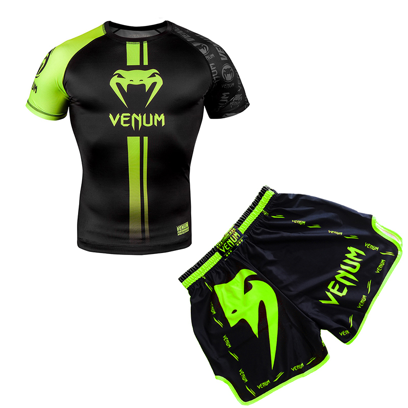 Venom Breathable Quick-Drying Training Short-Sleeved Fighting Ufc Boxing Mma Sweat-Absorbent Sports Suit