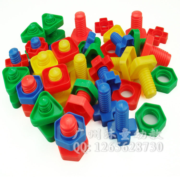 Screw nut shape matching building blocks 1-3 years old baby Montessori early education children's puzzle force Montessori toys