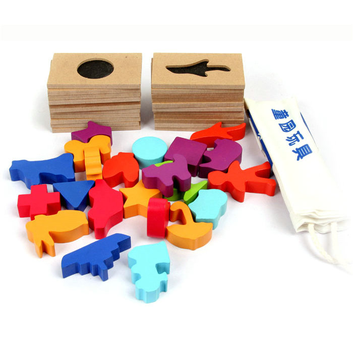 Find Shadow Play Teaching Aids Full Brain Shape Pairing Color Building Blocks Early Teach Baby Puzzle Force Development Wooden Toys