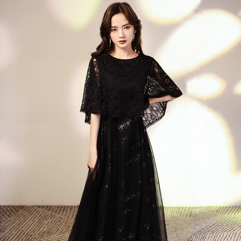 Evening dress, black women's skirt, plus size, 2023 collection, fitted