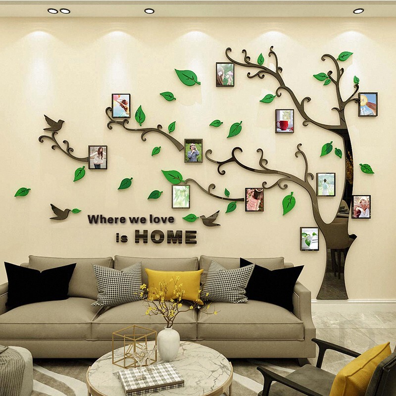 Creative Photo Frame Tree Acrylic Wall Stickers Bedroom Living Room Sofa Background Wall Photo Tree Wall Decoration Stickers