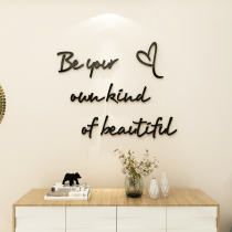 ins Nordic wall stickers literary English 3d three-dimensional wall decoration girl heart bedroom book room background stickers