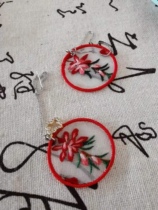  Live studio special clap handmade Su embroidered earrings