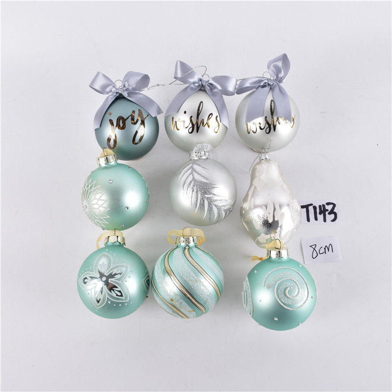 Christmas Decorations Items Creative Color Painted Glass Jersey Christmas Balls Hanging Accessories Christmas Tree Scene Arrangement Dress Pendant Ball Pendants