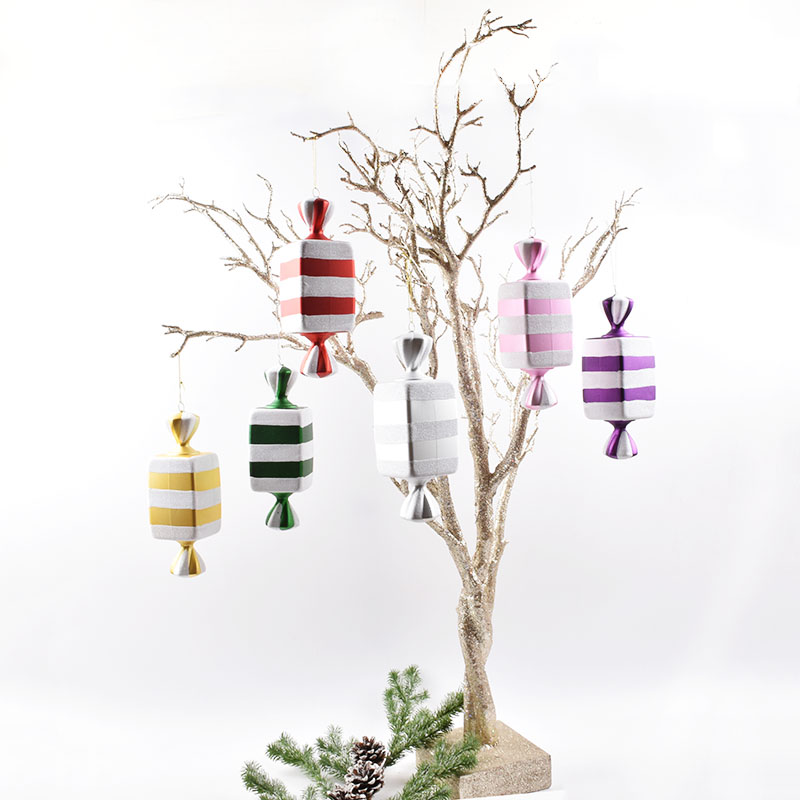 Heidi Christmas candy hanging 20CM plating painted candy scene decorated color props hanging piece