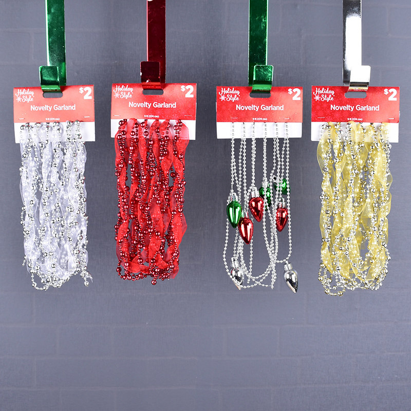 Christmas chain Christmas tree decoration supplies 250CM long Christmas ribbon colorful bead chain ornaments holiday wedding products