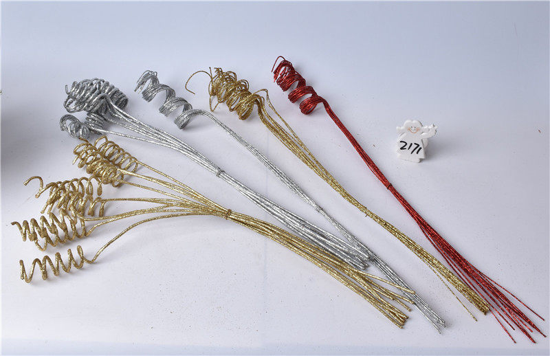 Christmas arrangement decoration 60cm gold silver red spiral type sparkling Christmas inserts to decorate the Christmas iron thread