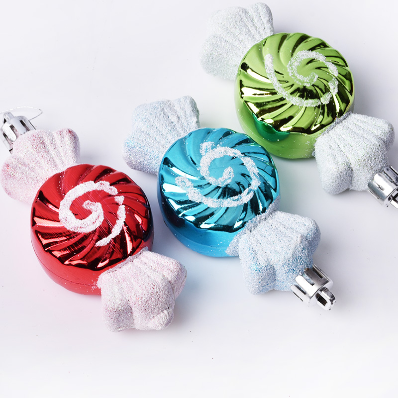 Heidi Wedding Celebration Decoration Christmas Decorations Pendant Christmas Tree hanging accessories 9CM Christmas Plastic Candy Pendant 5 clothes