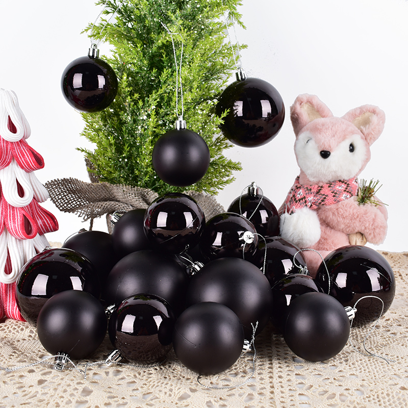 Christmas Arrangement Shop Window Suspended Ceiling Decoration Ball 4-8CM Black Plated Ball Christmas Plastic Ball Festival Adornment