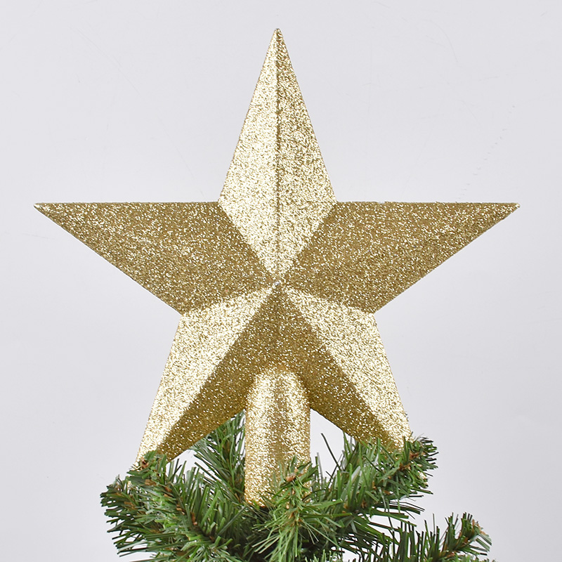 Heidi Christmas Tree Top Decoration Supplies 2D Christmas Tree Top Star Decoration 20CM Shiny Pink Tree Top Star Pentagram Single