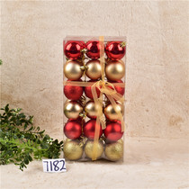 Christmas tree decoration items boxed plastic ball 3-8CM plated ball PVC colored ball hanging window arranged hanging ball
