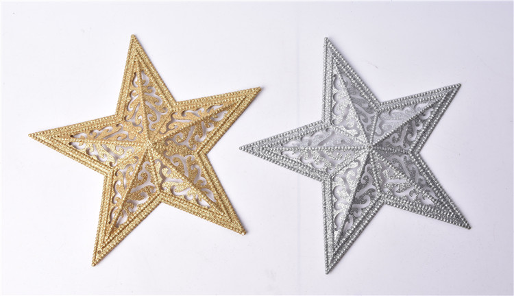 Heidi Christmas Tree Decoration Items Christmas Pendant 20CM Plastic Pink Pentagram Hanging Accessories 2D Pentagram Hanging Accessories