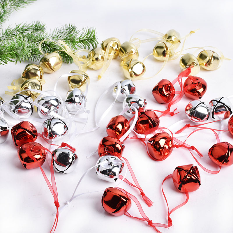 Christmas Decorations Items Children Arrangement Gift Pendants DIY Gold And Silver Red Bell Hangers Pendant Christmas Tree hanging accessories 9
