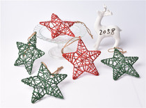 Heidi Christmas tree decorations Christmas pendants wrought iron five-pointed star plastic ball fabric decoration supplies single group