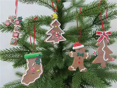 Christmas tree decoration supplies Bread soil Christmas Gingerbread decoration Hanging decoration Biscuit Man series Decoration supplies Single