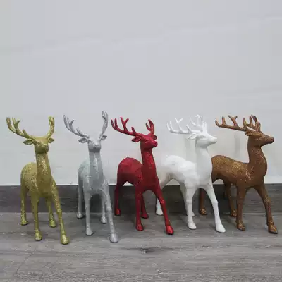 Christmas deer decoration window counter decoration decoration 30CM glitter elk Station Deer decoration Christmas scene props