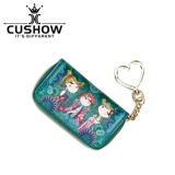 Оригинальная кожаная ключница с молнией, картхолдер, брелок, в корейском стиле, из натуральной кожи