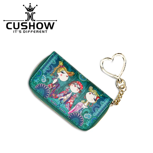 Оригинальная кожаная ключница с молнией, картхолдер, брелок, в корейском стиле, из натуральной кожи