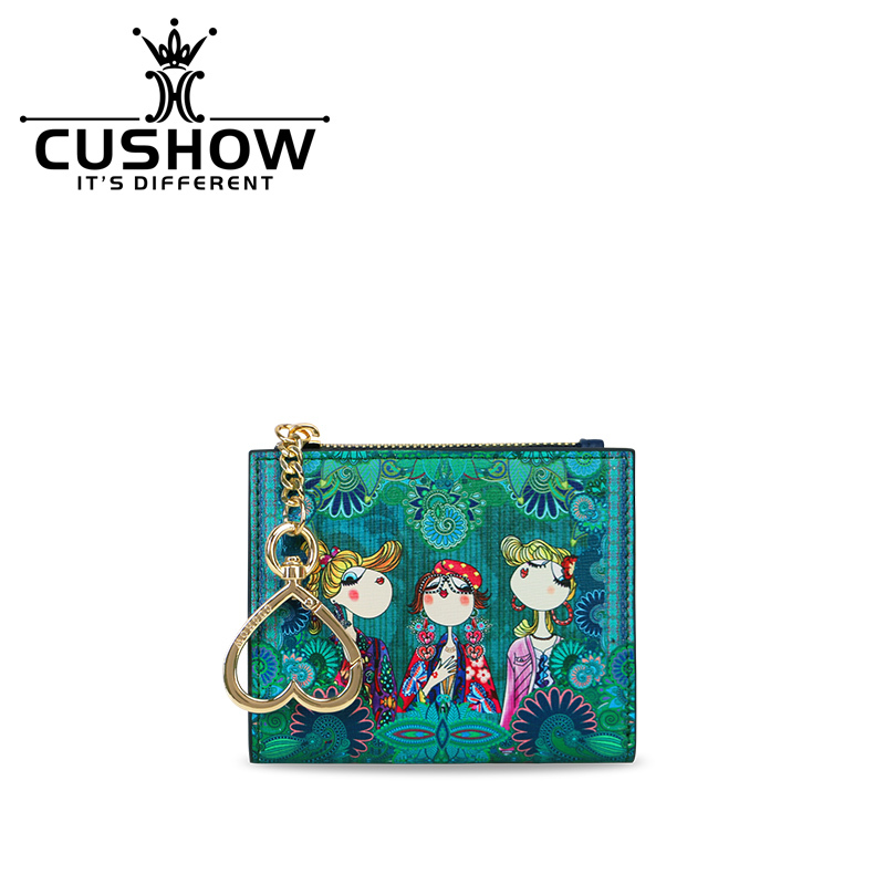 Kaxiu Original Printed Leather Thin Simple Small Wallet 2026 New Folding Coin Purse Korean Version Cute Card Holder