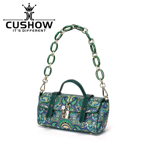 Небольшая дизайнерская кожаная универсальная сумка на одно плечо на цепочке, из натуральной кожи