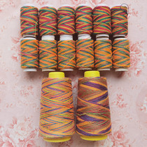 Colorful thread Pagoda thread 203 thick thread Polyester gradient thread embroidered insole sewing thread Household hand sewing thread Denim thread roll