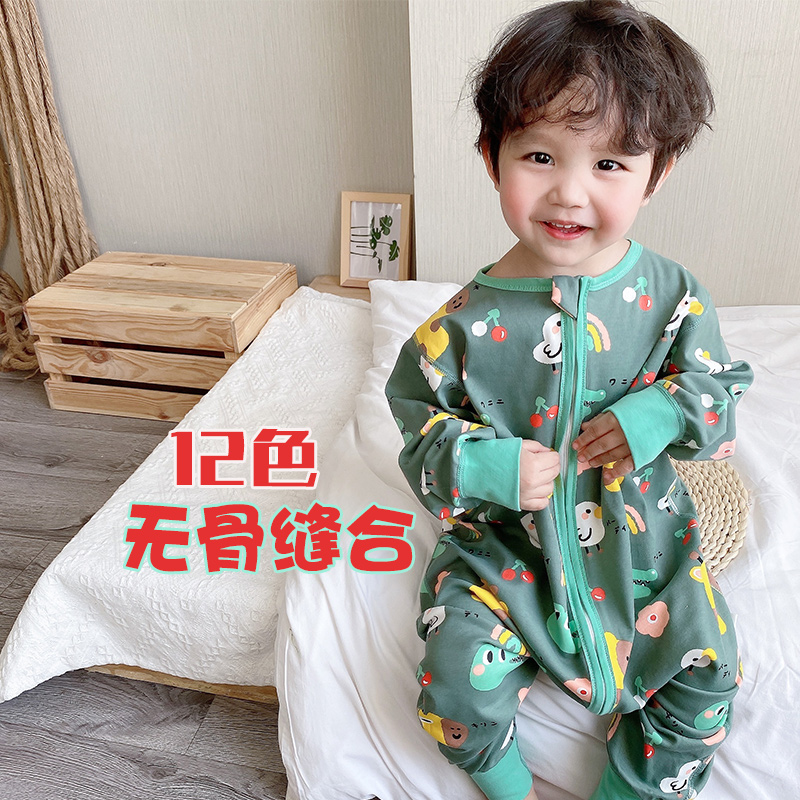 Baby sleeping bag spring and autumn thin cotton autumn and winter baby legs anti-kick quilt universal boys and girls children's pajamas in all seasons