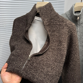 Knitted cardigan men's sweater coat autumn and winter turtleneck trend Knitted cardigan men's sweater coat autumn and winter turtleneck trend