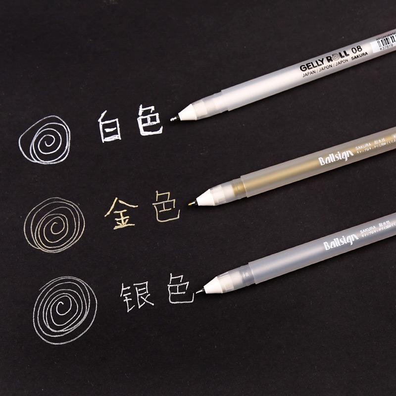 Japanese Cherry Blossom Highlighter Hand-painted White pen Painting pen Silver pen White marker pen Paint pen Gold pen Paint pen