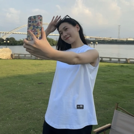 Sleeveless Vest with Small Cuffs, Anti-Exposure Sports Vest, Unisex, Small Neckline, Pure Cotton T-Shirt Top