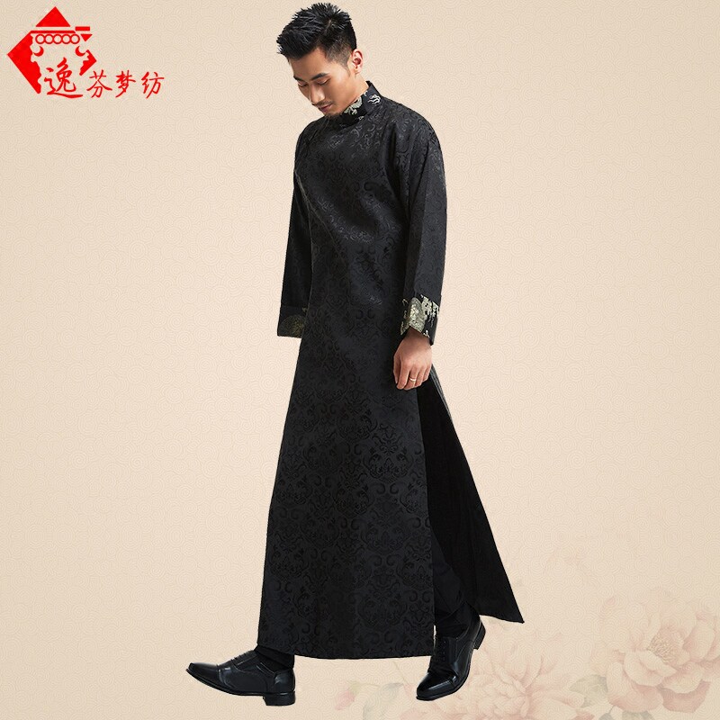 Chinese wedding groomsmen dress men Tang costume long shirt XiuHe dress men groomsmen group brother unity wedding dress dragon phoenix gown