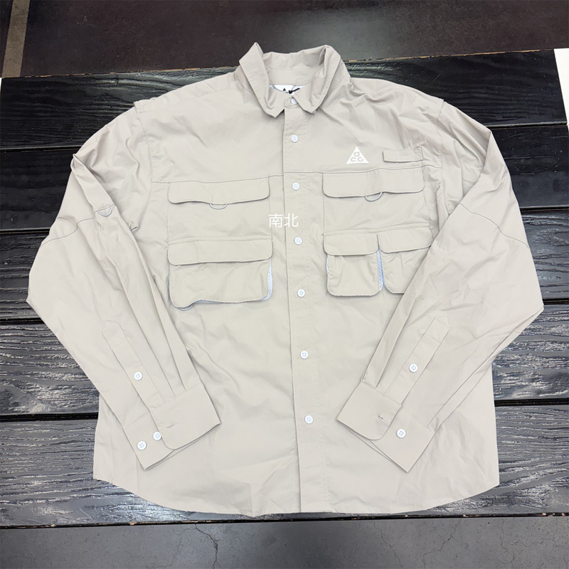 Nike Acg Logo Outdoor Functional Sun-Protective Multi-Pocket Sports Casual Long-Sleeve Shirt Hj2466-030