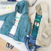 Children Korean windbreaker small and long coat 2021 spring new baby cotton coat tide