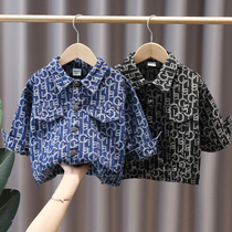 Boy Denim Jacket Spring Autumn Clothing 2021 New Korean Version Tide Children Foreign Air Blouse Children Clothing Kids Short jacket