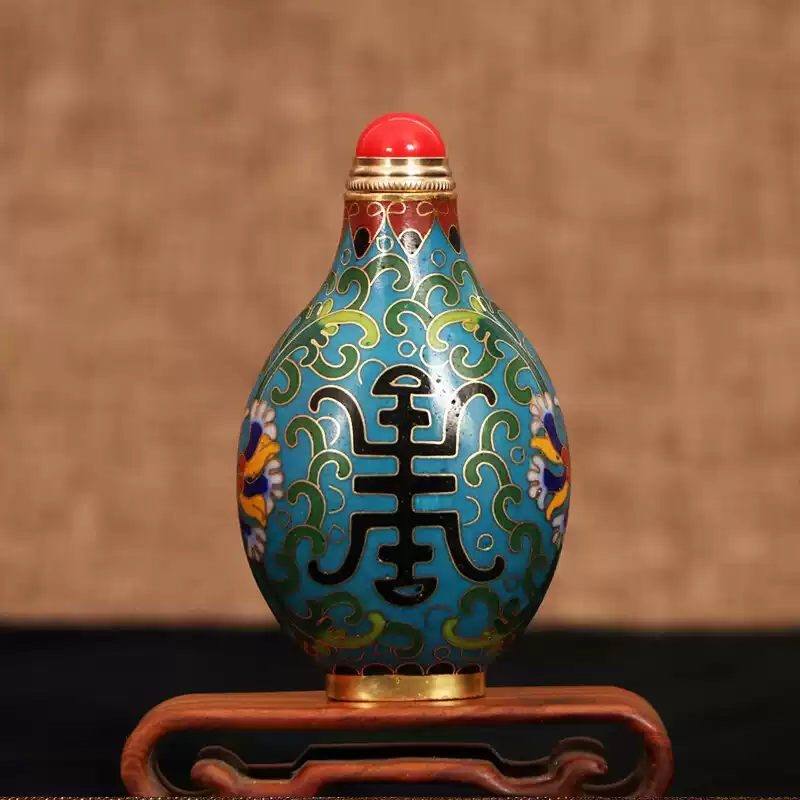 景泰藍鼻煙壺收藏禮品銅胎掐絲琺瑯中式工藝送長輩朋友-Taobao-Tmall
