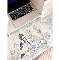 Original Cute Purple Twin Girls Sweet Paw Print Extra Large Thickened Waterproof Mouse Pad Table Mat Pet Placemat