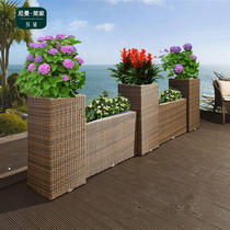 Vines OUTDOOR FLOWER CASE GARDEN BONSAI POTTED POTTED TERRACE SUNSCREEN FLOWER GROOVE PLANTING CASE FOLK FLOWER GREEN PLANTING ROUND FLOWER POT