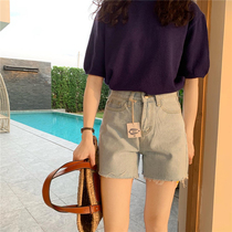 Meet me denim shorts womens 2020 Summer plus size Korean version of high waist loose wide leg pants slim a hot pants