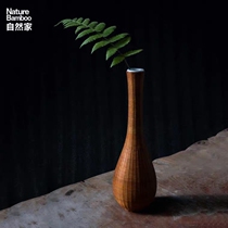 Natural Home Bamboo silk buckle Porcelain Tire Bamboo Weaving Retro Vases Furniture Living-room Decoration Chinese Pendulum Pieces Fresh Dry Flower Flower Arranger