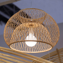 Natural home original Dafu chandelier living room study dining room decoration lamp bamboo silk craft National style simple Chinese tea room