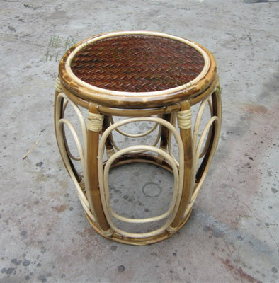 Bamboo furniture bamboo stool drum stool Ming and Qing embroidered squat beer stool dining stool round drum stool bamboo drum stool