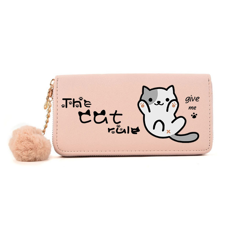 Japanese-Style Cat Backyard Cheese Cat Orange Cat Women's Multi-Card Slot Long Wallet Versatile Wallet Card Holder Clutch Bag