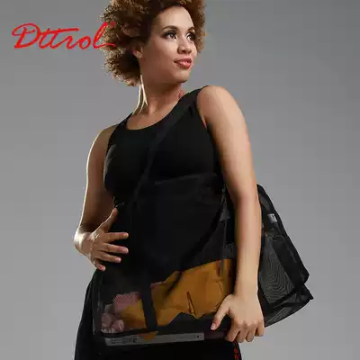 Ballet mesh bag Dance bag Large capacity black simple beach wet bag Shoulder bag