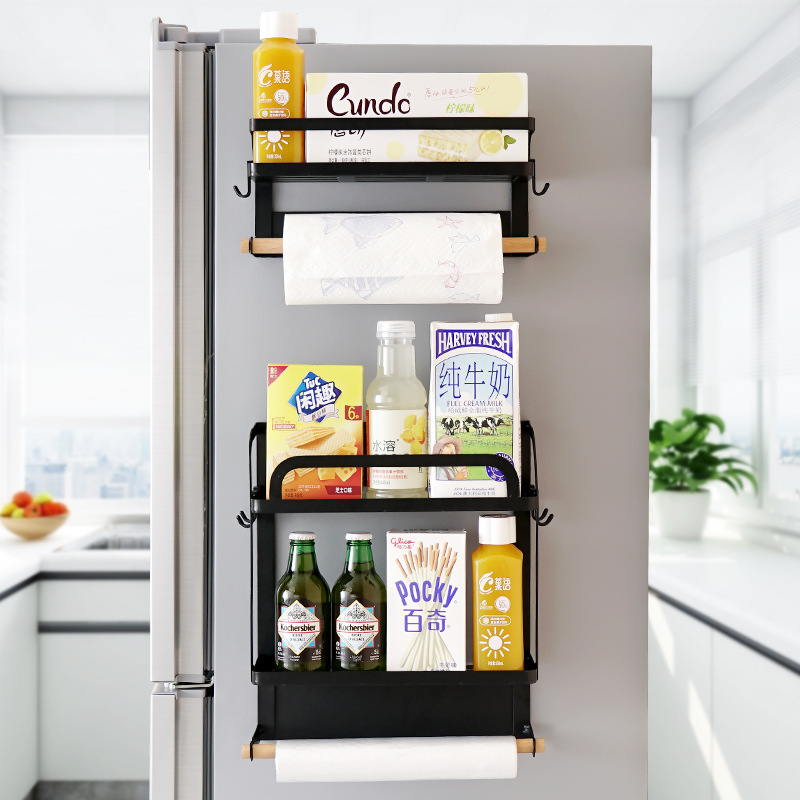 Kitchen Supplies Magnetic Refrigerator Racks Freshness bag Tissues Refrigerator Side Wall Shelf