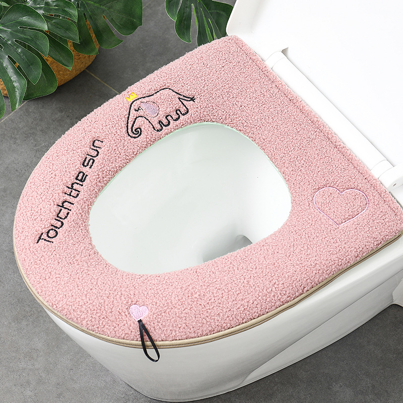 Thick waterproof zipper general toilet cushion cushion cushion cushion cute four seasons of general household toilet pad