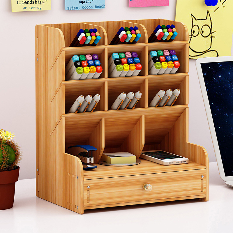 Pen Holder Containing Box Large Capacity Nordic Creative Fashion Brief Cute Teenage Girl Hearts Pen Holder Office Desktop Pendulum