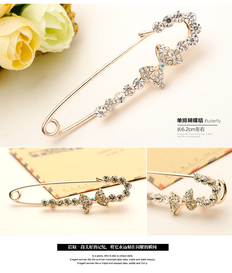 Mua hai tặng một phiên bản Hàn Quốc miễn phí của hoang dã trâm nữ khăn choàng khóa bib trâm khóa không trượt cố định áo len túi phụ kiện ghim cài áo sơ mi nam