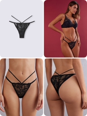 Стринги Женские 【sbd现货】intimissimi时尚款女士性感蕾丝巴西式丁字裤低腰内裤
