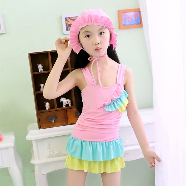 Bộ đồ bơi bé gái dễ thương của Hàn Quốc size bé một mảnh váy bé gái váy bikini phù hợp với bikini - Bộ đồ bơi của Kid đồ bikini cho trẻ em