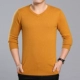 Ordos City 100% cashmere dày nam áo len cashmere cổ chữ V mùa thu và mùa đông áo len cổ tròn áo len màu rắn