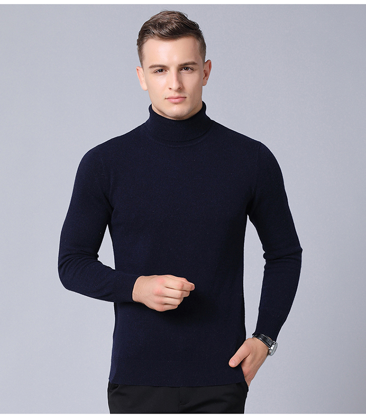 Mùa thu và mùa đông 100% tinh khiết áo len cashmere cao cổ nam áo len dày cỡ lớn áo len rộng tay áo len áo sơ mi nam gucci